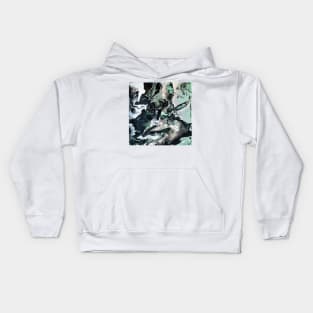 Hint of Mint (Marbled Abstract Pour) Kids Hoodie